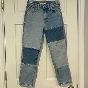 PacSun Patchwork Denim Mom Jeans